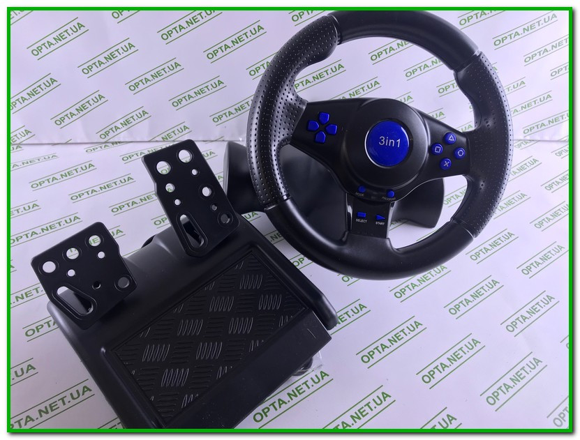 Ігровий кермо Super Vibration Steering Wheel USB/PC/PS3, фото 1