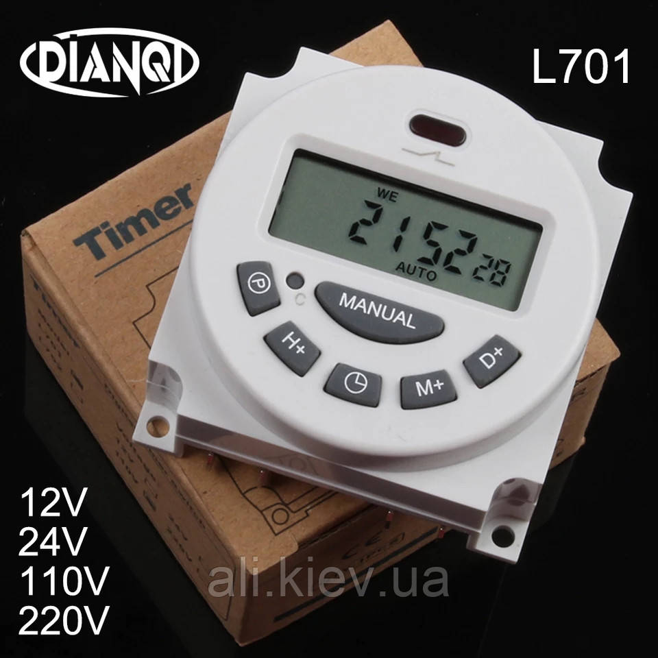 Цифровий програмований таймер L701 AC 12V 220V 16A , на тиждень