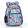 Рюкзак шкільний ортопедичний для дівчинки модний блакитний з яскравим малюнком Квіти Dolly 543 розмір 30х39х21 см, фото 7