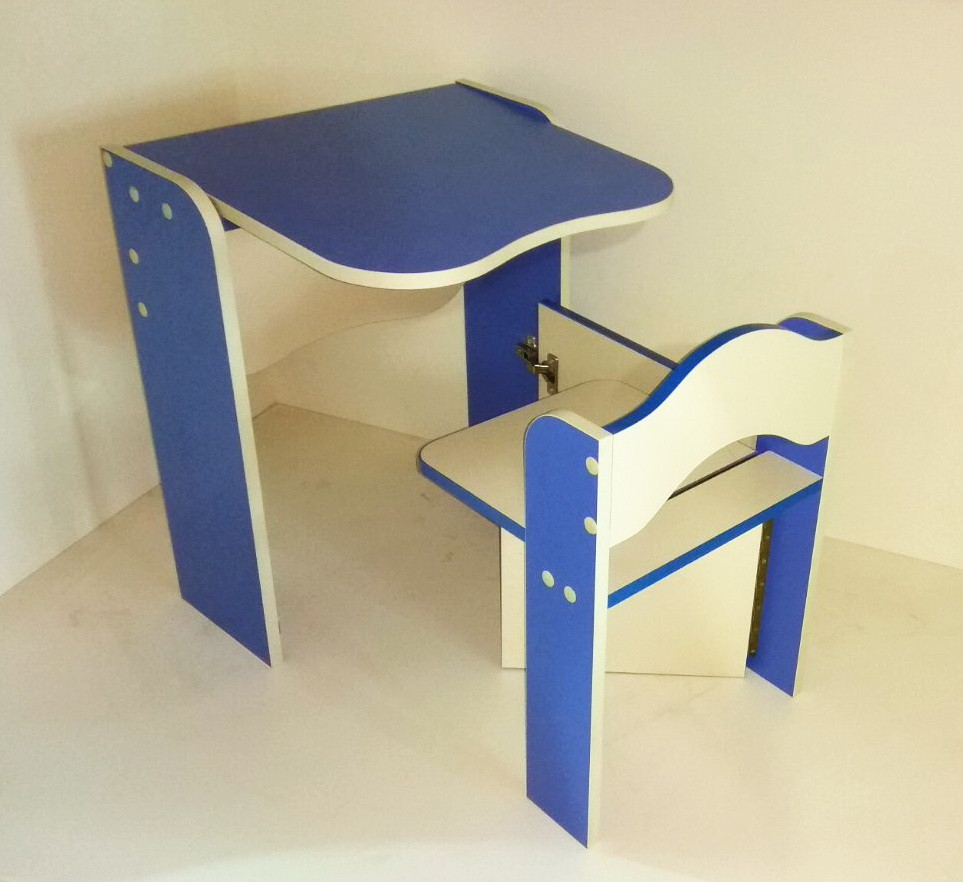 Дитячий складаний столик для дошкільника синій