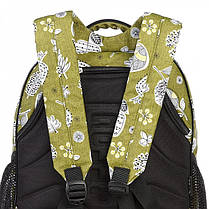 Рюкзак шкільний ортопедичний для дівчинки в 1-4 клас модний зелений принт Квіти Dolly 547 30х39х21 см, фото 3