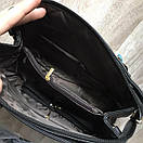 Сумка ділова класична чорна, повсякденна каркасна жіноча сумка з квітами з ручкою та ременем, фото 3