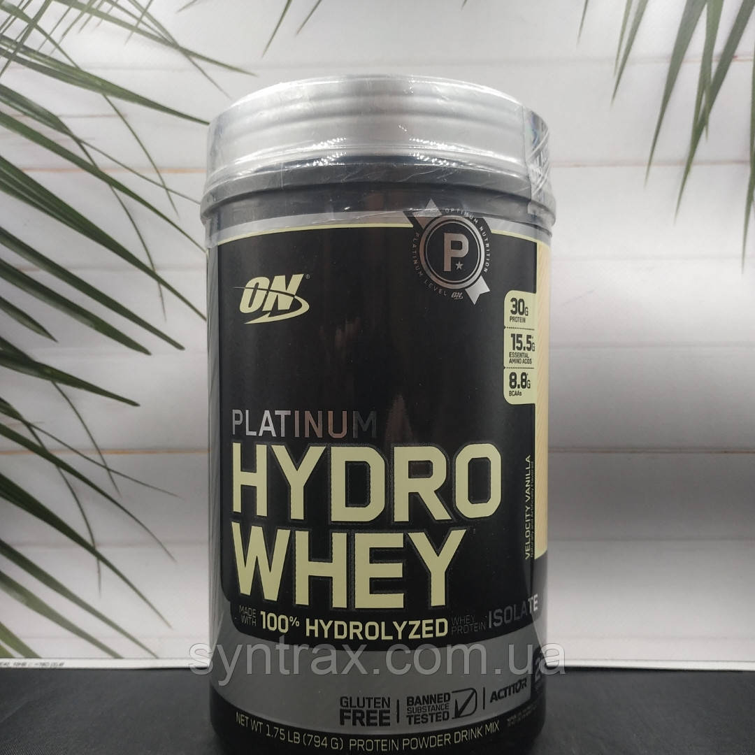 Гідролізат Platinum Hydro Whey 20 serv HydroWhey 800 г протеїн білок optimum nutrition, фото 1