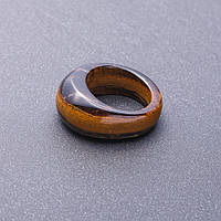 Каблучка перстень із натурального каменю Тигрове око р-р 20мм купити біжутерію гуртом