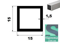 Труба алюминиевая квадратная 15Х15Х1,5 бп