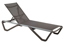 Шезлонг Papatya Wave сіро-коричневий 61, сітка-коричнева 50070