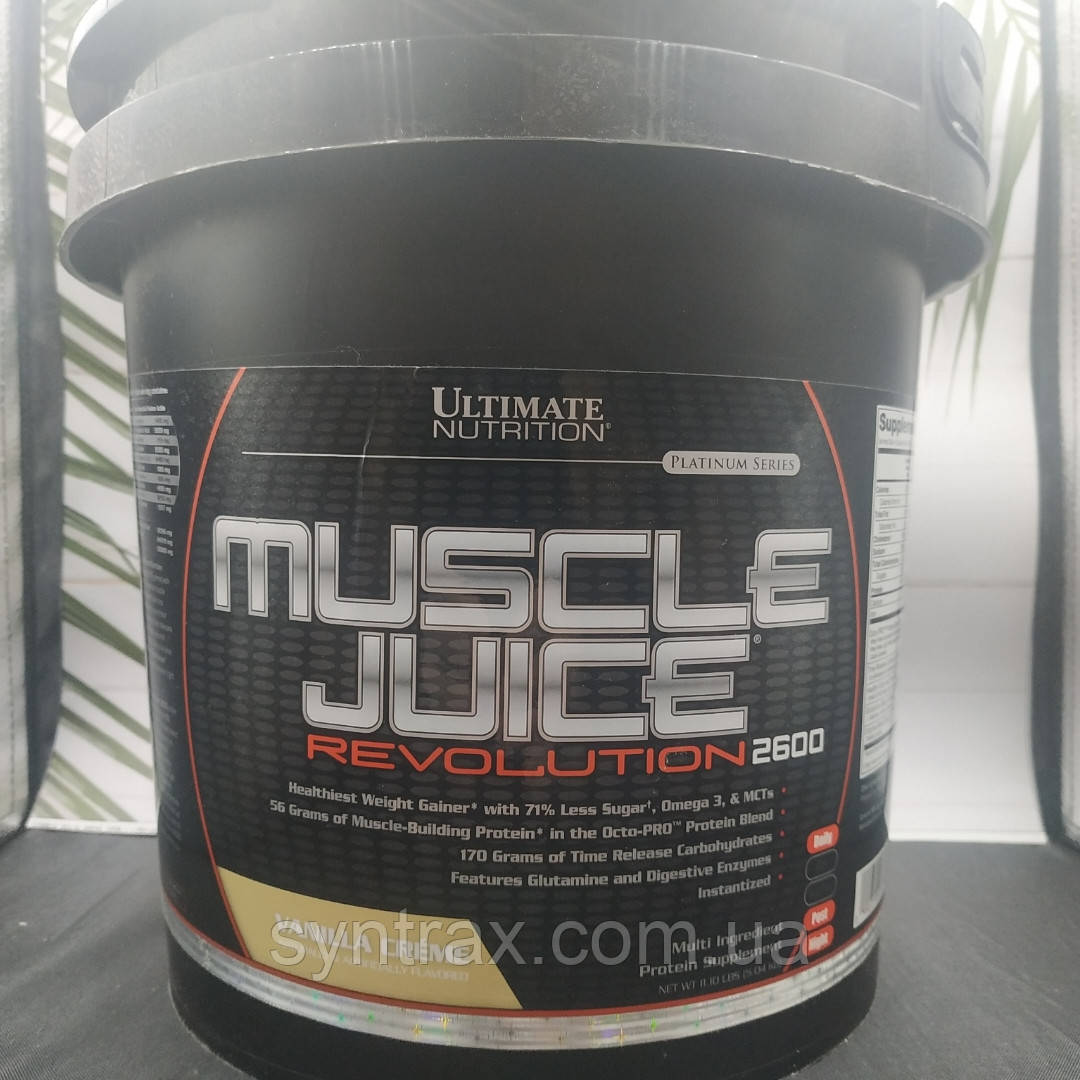 Ultimate Nutrition Muscle Juice Revolution 5,04кг gainer гейнер складні вуглеводи високобілковий