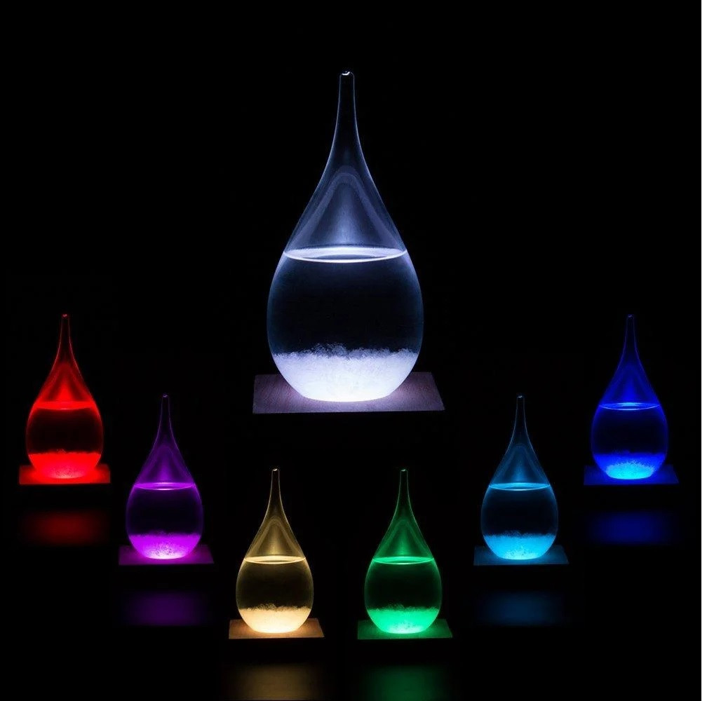 Барометры Штормгласс Капля средняя с LED подсветкой Storm glass - фото 1 - id-p1178079840