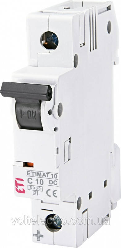 Автоматичний вимикач ETIMAT 10-DC 1p C10 6kA