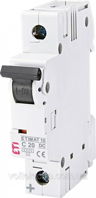 Автоматичний вимикач ETIMAT 10-DC 1p C20 6kA