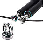 Скакалка швидкісна Aolikes зі сталевим тросом і з підшипниками чорна, фото 7