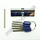 Циліндр PUNTO Z400 90мм 45-45 (40+10+40) ключ-ключ, хром 5 ключів, фото 2