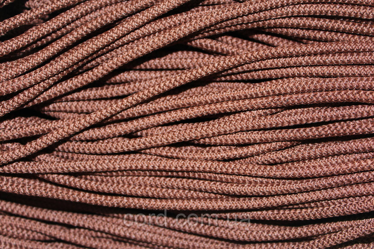 Шнур круглий з наповнювачем 6мм шоколад моток 100м, фото 1