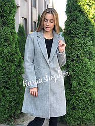 Весняне осіннє жіноче сіре пальто розміри 42, 44, 46