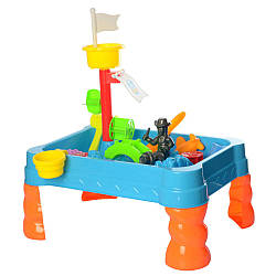 Дитячий столик — пісочниця Bambi 6154 з великим набором аксесуарів для піску та води