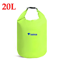 Гермомешок BLUEFIELD 20 литра, водонепроницаемый мешок 40х48 см. Салатовый.