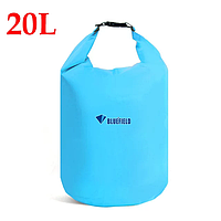 Гермомешок BLUEFIELD 20 литра, водонепроницаемый мешок 40х48 см. Голубой.