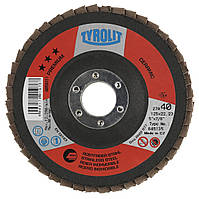 Диск абразивний зачисний Tyrolit "Premium Ceramic", пелюстковий, коло 125 мм х 8 мм х 22,23 мм.