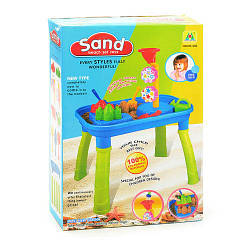 Дитячий столик - пісочниця M 1313 U/R з великим набором аксесуарів для піску і води