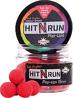 Бойли DYNAMITE BAITS Hit n Run Pop-Up RED 15mm + бустер