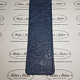 Клапан із вузьким із тисненням "Пташки". Колір "Синій", фото 2