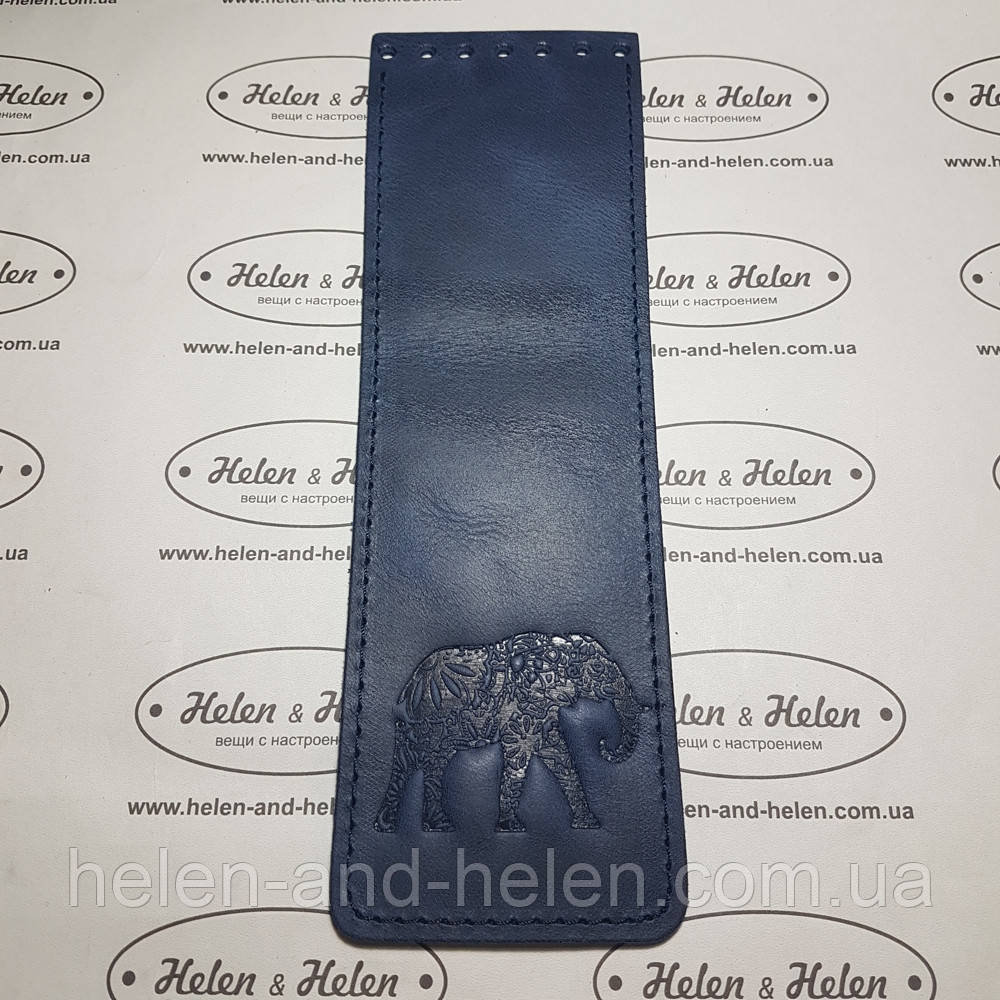Клапан вузький із тисненням "Слон". Колір "Синій", фото 1
