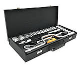 Набір насадок торцевих Mastertool CrV 1/2" з тріскачкою 24 предмета (78-4125), фото 3