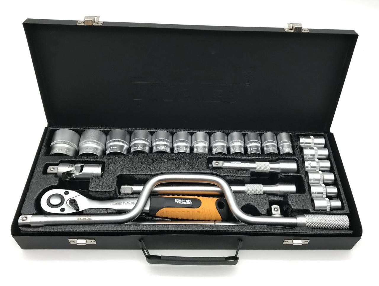 Набір насадок торцевих Mastertool CrV 1/2" з тріскачкою 24 предмета (78-4125)
