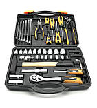 Набір інструментів і насадок торцевих Mastertool CrV 1/4" і 1/2" 56 предметів (78-5156), фото 5