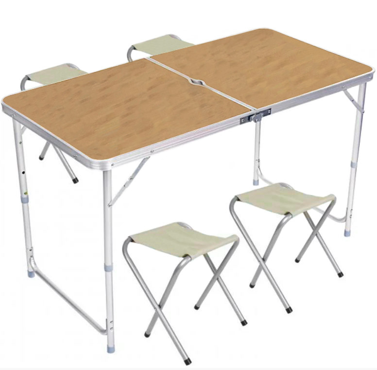 Стіл для пікніка зі стільцями Folding Table 5639, світле дерево, фото 1