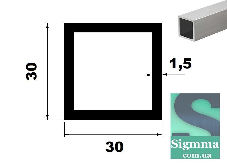 Труба квадрат 30х30х1,5 бп