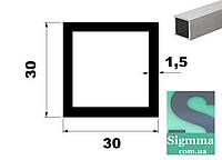 Труба квадратная алюминиевая 30 Х30Х1,5 анод