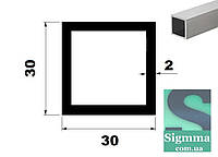 Труба квадратная алюминиевая 30х30х2 бп