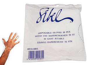 Рукавички поліетиленові одноразові Sibel 50шт в упаковці 0931001