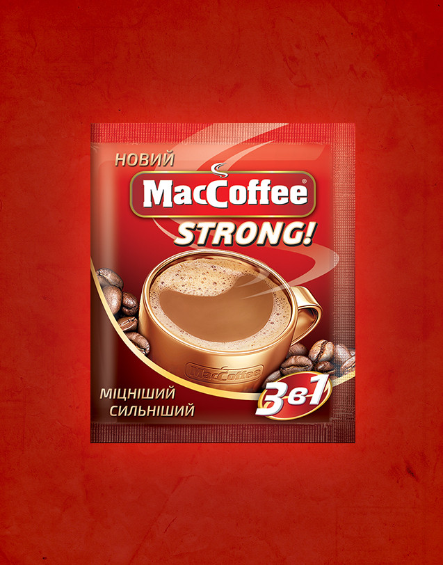 MacCoffee Strong напій кавовий 3 в 1 50 пакетиків у пластиковій банці