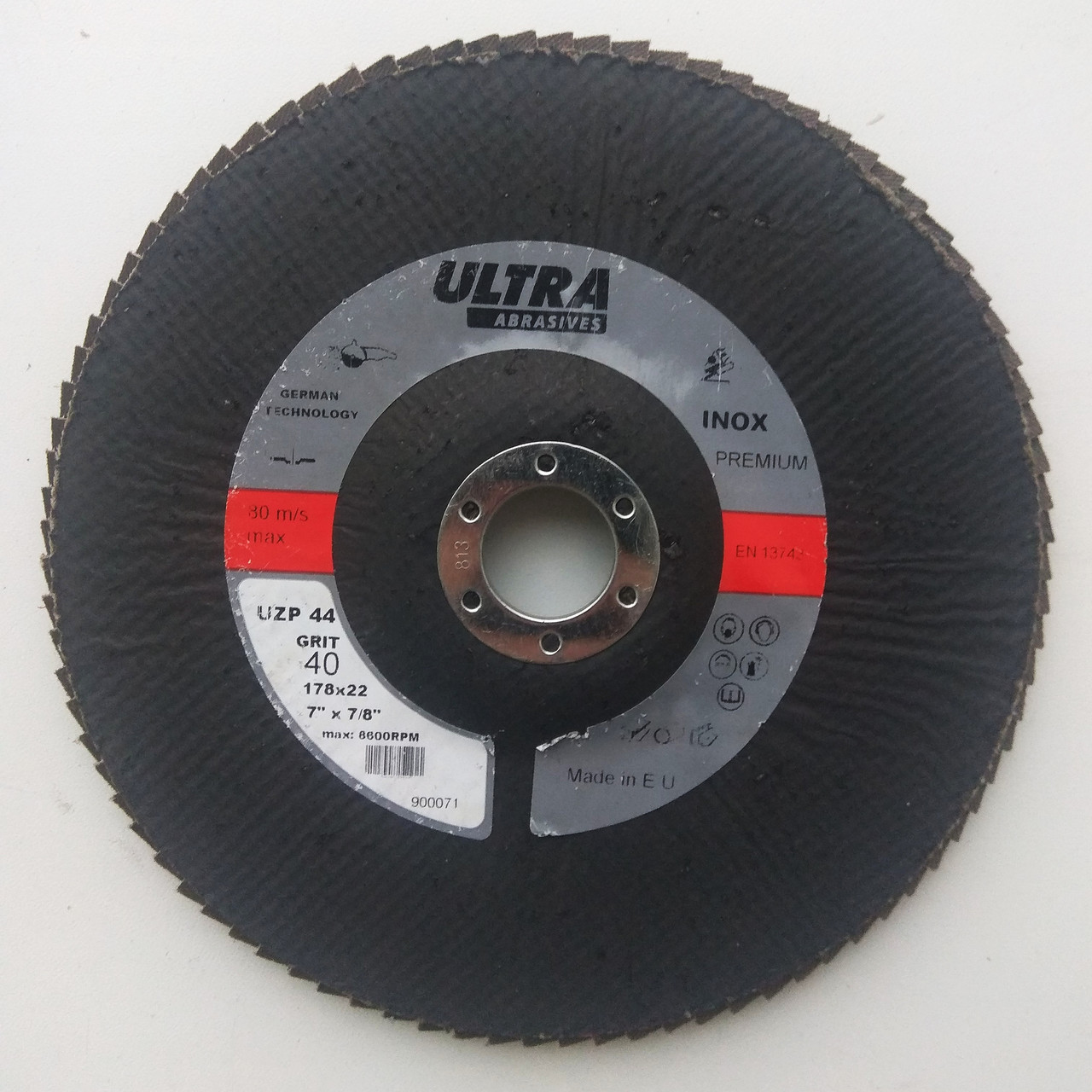 Круг шліфувальний 178х22 P44 диск абразивний цирконієвий Ultra Abrasives Premium