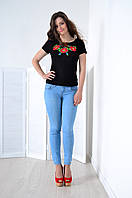 Футболка-вишиванка жіноча (трикотаж, кр) Макове намисто