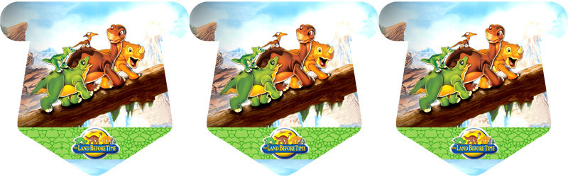 Прапоржки-гірлянди "Земля до початку часів. Динозаврики (гірлянда з п'ятикутних прапорців) вимпели