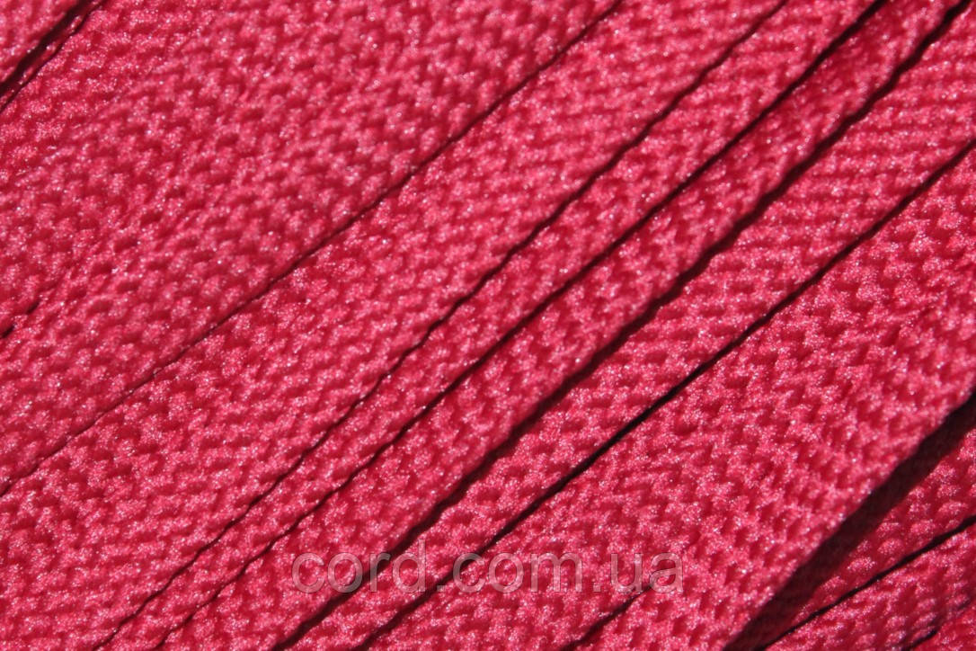 Шнур плоский чехол 8мм бордовий моток 100м, фото 1