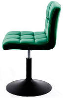 Крісло Arno BK — Base зелений В-1003 велюр (бархат), на чорній опорі млинця, фото 4