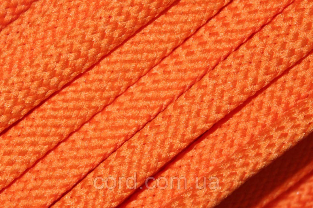 Шнур плоский чехол 8мм помаранчевий моток 100м, фото 1