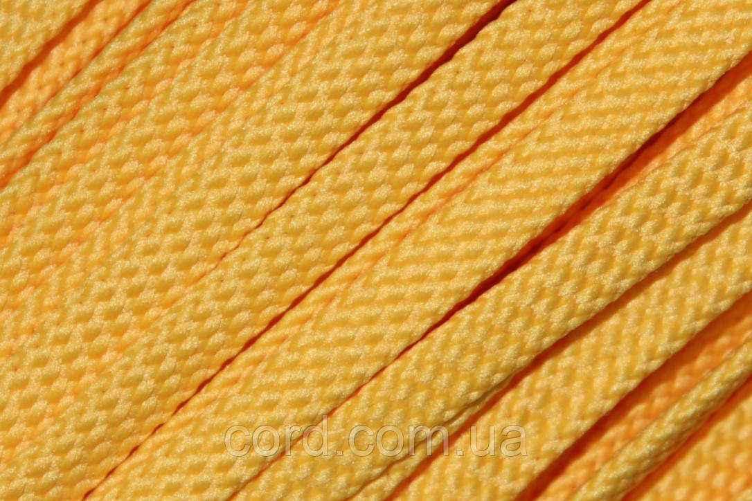 Шнур плоский чехол 8мм жовтий моток 100м, фото 1