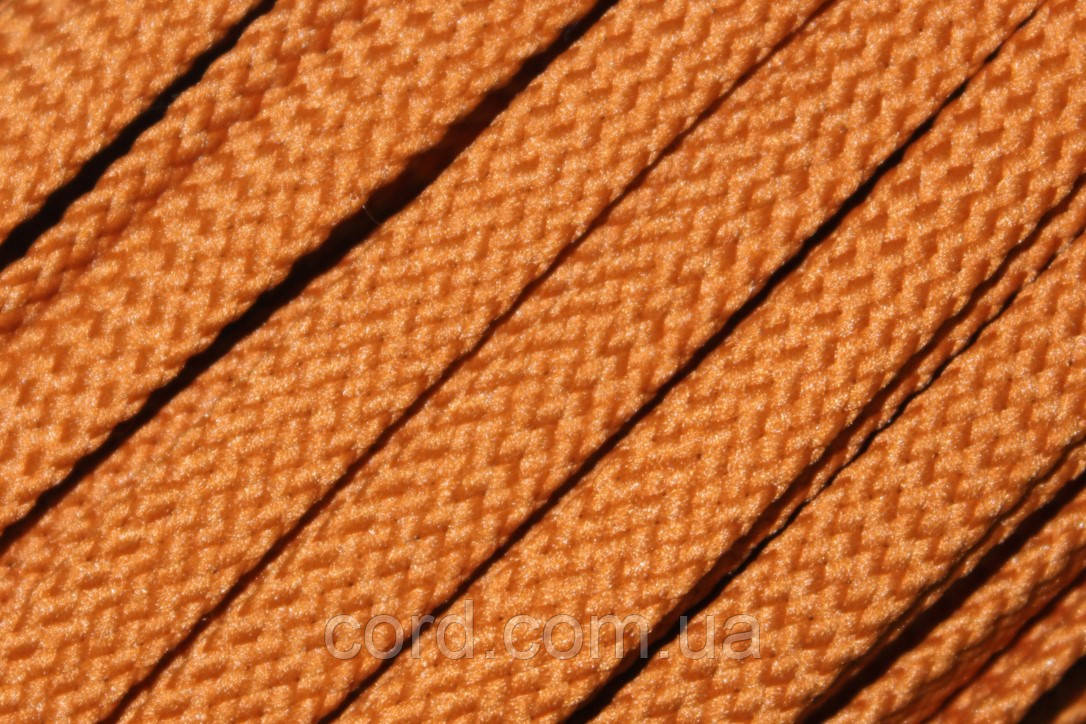 Шнур плоский чехол 8мм гірчиця моток 100м, фото 1