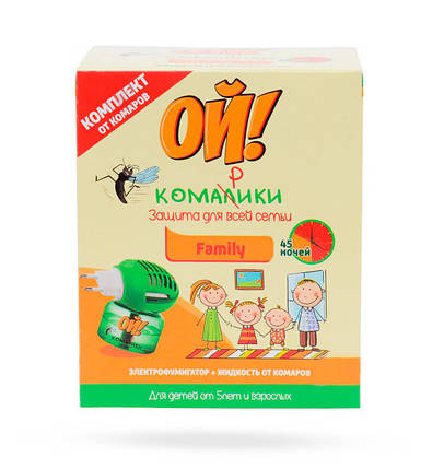 Комплект для захисту від комарів Ой! Комарики Family електрофумігатори + рідина від комарів 30 мл, фото 2
