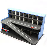 Дерев'яна велика парковка для машинок. Зі спуском і шлагбаумом, фото 4