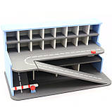 Дерев'яна велика парковка для машинок. Зі спуском і шлагбаумом, фото 2