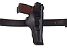 Кобура АПС (Автоматичний пістолет Стєчкіна) поясна + прихованого внутрішньобрючного носіння не формована з кліпсою (шкіра, чорна), фото 3