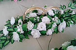 Весільне автоприкраса "Кільця + ікебана" (квітка — різні), фото 5