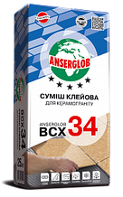 BCX-34 25кг. Суміш клейова для керамограніту ANSERGLOB (48шт./піддон)