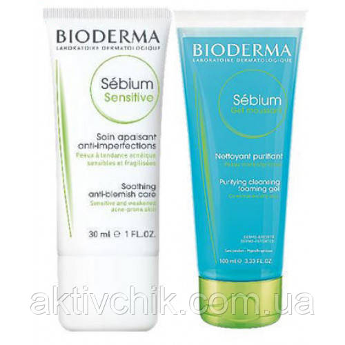 Набір Bioderma Sebium Sensitive 30 мл + Гель очищає Sebium 100 мл